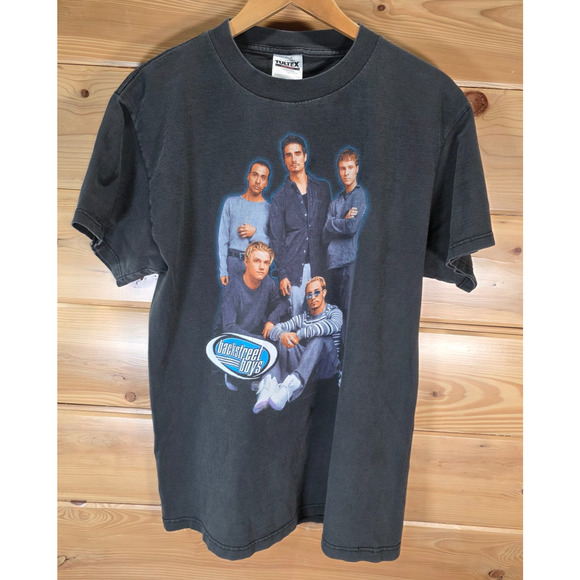Vintage Backstreet Boys T Shirt Men Large Rare 90s Fade Distress Double Side BSB - Picture 1 of 12